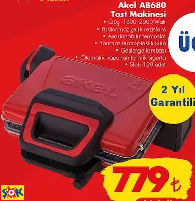 AKEL AB680 TOST MAKİNESİ AKEL AB680 TOST MAKİNESİ